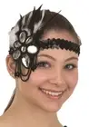 Flapper Sequin Headband Feathers & Jewels