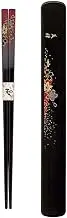 JapanBargain 3687, Travel Chopsticks with Case Reusable Chinese Korean Japanese Bamboo Portable Chop Sticks Utensil Dishwasher Safe Made in Japan, Yuzen Red