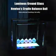 Luminous Ground Pendulum Newton Cradle Balance Ball for Desktop Office Decor AU