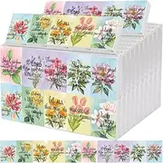 Colarr 100 Pack Christian and Appreciation Pocket Tissues Travel Packs Gifts Bulk 3 Ply Facial Tissues Individual Pack with Motivational Quotes for Wedding Church (Bible Floral)
