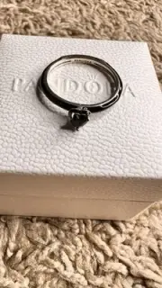 PANDORA ME 925 ALE Silver Black Chakra Heart Ring Size 8 / 56 w/ Box