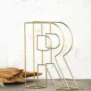 GOLD 8" tall 3D Metal Wire Letter R Party Wedding Reception Backdrop Supplies