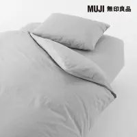 在飛比找momo購物網優惠-【MUJI 無印良品】柔舒水洗棉床包/D/灰色