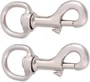 Hohopeti 2pcs Pet Collar Spring Hooks Swivel Joints with Traction Rope Buckle for Dogs Cats
