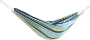 Brazilian Style Double Cotton Hammock with Polyester End Strings, 450 Lb Weight