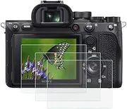 A7R4 Alpha a7R IV Screen Protector for Sony Alpha a7R IV Ⅲ a7Ⅲ Ⅱ Mirrorless Digital Camera, Fire Rock Ultra-Clear 9H Hardness Tempered Glass Cover for Sony a7R4 a7R3-3Packs