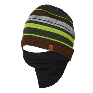 ADISI Primaloft針織條紋遠紅外線面罩雙層保暖帽 AS18094 / 草綠