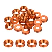 M8 Countersunk Washers,Anodized Aluminum Gaskets for Screw RC,20PCS(Orange)