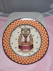 2000 Halloween Owl Debbie Mumm Salad Plate 8" Owl Sakura New