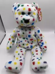 Ty beanie baby confetti bear rare double tagged in ear