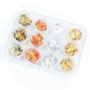12 Box Gold Silver Copper Foil Paillette Chip Nail Art Decoration R6U83749