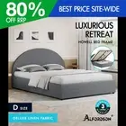 ALFORDSON Bed Frame Double Size Gas Lift Base With Storage Grey Fabric HOWELL