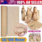 Honeycomb Kraft Paper Wrap Protective Packaging 50cm x 50-100m Stretched Length