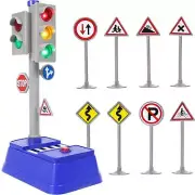 Traffic Signs and Crosswalk light signal toys for kids 12pcs