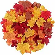 Party BESTBUY Fake Fall Leaves 200 Pcs Maple Leave,Decoration Artificial Maple Leaves for Autumn Weddings Decorations and Mixed Fall Thanksgiving Decor,Fall Craft Leaves,DIY Leaves (Multicolor)