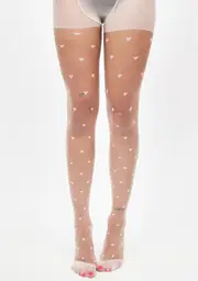 Heart Printed Sheer Tights