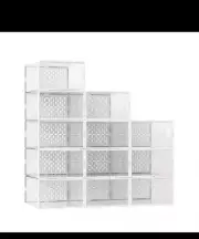 GTMOON Clear Stackable Shoe Box 12 Pack
