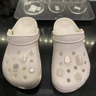 洞洞鞋通用白色流光氣質仙女高級感Crocs鞋花鞋扣鞋面裝飾diy配飾