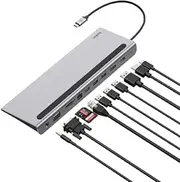 Belkin Connect 11-in-1 USB-C Dock 100W PD, 4K HDMI, USB-C, USB-A, Audio, SD, GbE. Versatile hub for 4K displays, Docking Station - INC004btSGY