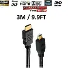3M Gold 1080p Micro HDMI Cable Lead For Panasonic Lumix DC-TZ90 Digital Camera
