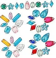 DIYEAH 200pcs Sequin Accessories Rhinestones Craft Decorations Shining Sewing Stones Gems Sequins Jewel Stickers Crystals Flat Back Hotfix Self Making Sewing Accessories Plastic Colorful