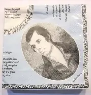 Scottish Napkins, "BURNS SUPPER" - Robert Burns Portrait with Burns Poems