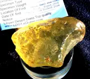Libyan Desert Glass Meteorite Tektite impact Cintamani( 650 ct) Dimples Gem AAAA