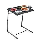Snack Side Table Portable 360° Rotatable Sofa Tray Table for Couch Arm