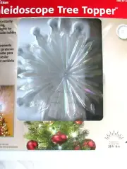 GEMMY LIGHT SHOW WHITE KALEIDOSCOPE STARBURST TREE TOPPER - NEW