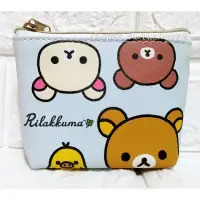 在飛比找蝦皮購物優惠-正版 RILAKKUMA 拉拉熊 條紋皮革錢包 零錢包 拉鍊