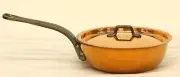 Bourgeat 10"D Copper Fry Pan W/ Lid #24.New