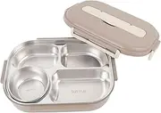 Stainless Steel Lunch Box, 1500ml Leak Proof Lunch Box Container with Utensils and Soup Bowl, Multi Compartments Metal Lunch Container Portable Metal Lunch Box for School Office