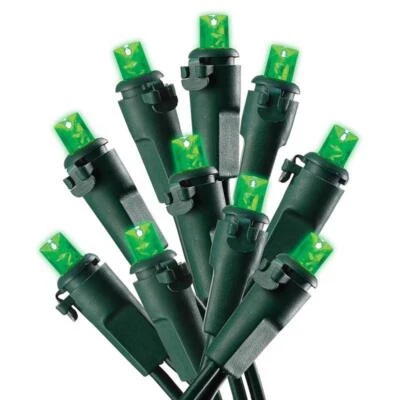 Celebrations LED Micro/5mm Green 100 ct String Christmas Lights 24.75 ft.