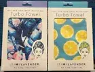 (2) Turbo Towel - Lemon Lavender - Soft Absorbent microfiber - different pattern