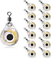 Edearkar LED Underwater Fishing Light Small Fish Eye Mini LED Fishing Light Attractants Lures for Night Fishing in Fresh Water Salt Water, 12 Pack