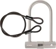 Retrospec Lookout U-Lock Bike Lock with 4Ft Security Cable, Heavy Duty Anti-Theft Bicycle Lock with 14mm Shackle, Pick Resistant & Secure Anti-Rotation Design