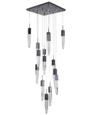 Bethel International 24in Metal Chandelier with Iceberg Crystals