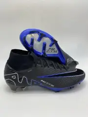 Nike Zoom Superfly 9 Elite FG Black Chrome Blue Shoes (DJ4977 040) Men's Sz 7.5