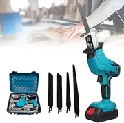 Cordless Reciprocating Saw, Speed ​​1500~2000r/min, Saber Saw for 18V Batteries, Variable Speed, Chainsaw with Safety Latch, Battery-Powered Chainsaw for Cutting Wood, Metal and Plastic