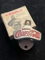 Vintage Starr X Coca Cola Cast Iron Wall Mount Bottle Opener + Box NOS (2C)