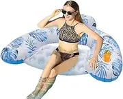 Adult Pool Floats,Inflatable Float Lounger Bed - U Shape Soft Lounger with Cup Holder for Stress Relief Water Play Travel River Lake Pool Backyard Party Vacation