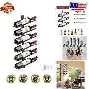 Industrial Wall Mounted Wine Rack - Holds 6 Bottles, Space-Saving Design