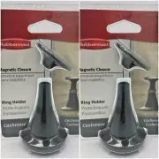 (2 PACK) Rubbermaid - Magnetic Closure Ring Holder With Suction Cup Base - NEW