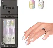 KISS imPRESS No Glue Mani Press On Nails, Bare But Better, 'Sweet Life', Multicolor, Short Size, Squoval Shape, Includes 30 Nails, Prep Pad, Instructions Sheet, 1 Manicure Stick, 1 Mini File