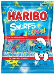 HARIBO Gummi Candy, Sour Smurfs, 4 Oz. Pack of 12