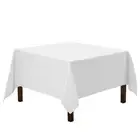 Square Tablecloth - 52 x 52 Inch White Table Cloth for Small Square or Round ...