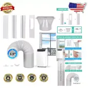 Efficient Portable AC Window Kit with 5.9" Exhaust Hose - Fits All Window Types