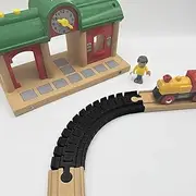 Flexible Rail Compatible with Brio Wooden Railway, Curve Track Connectors, Railway Accessories, Wooden Railway, Rail Connectors Universal - Made by R-Satz Shop (Pack of 3)