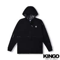 在飛比找蝦皮商城優惠-KINGO男女款｜黑色出芽連帽外套<S-4XL>221522