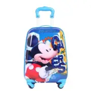 Kids Blue Mickey Carry On Hard Shell Cartoon Suitcase/Luggage Light Weight 18"